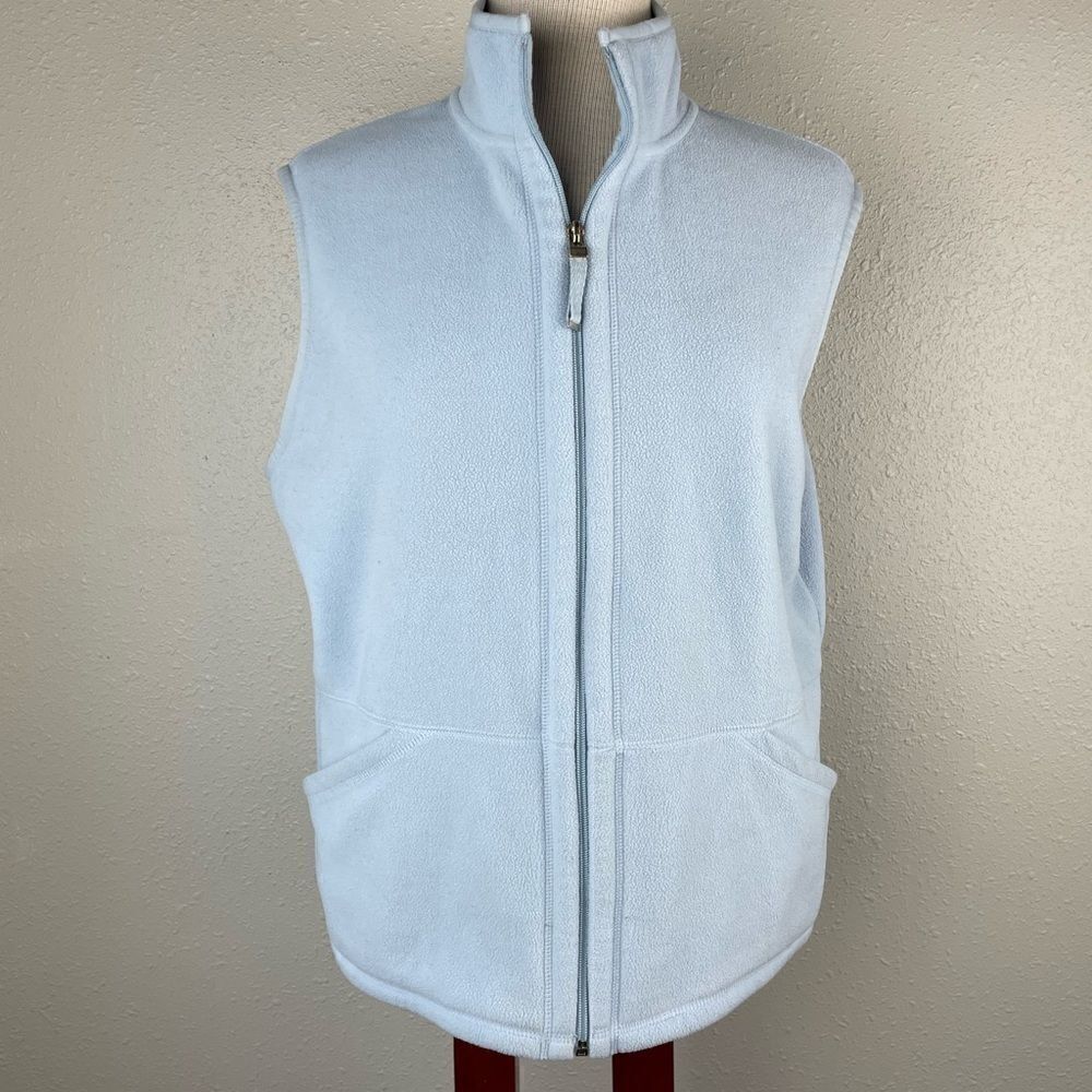 Casual Corner Annex Full Zip Sleeveless Fleece Jacket Size L EUC